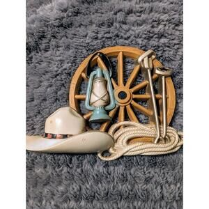 Vintage Burnwood Southwest Home Interiors Wall Decor Western Cowboy Hat Wheel
